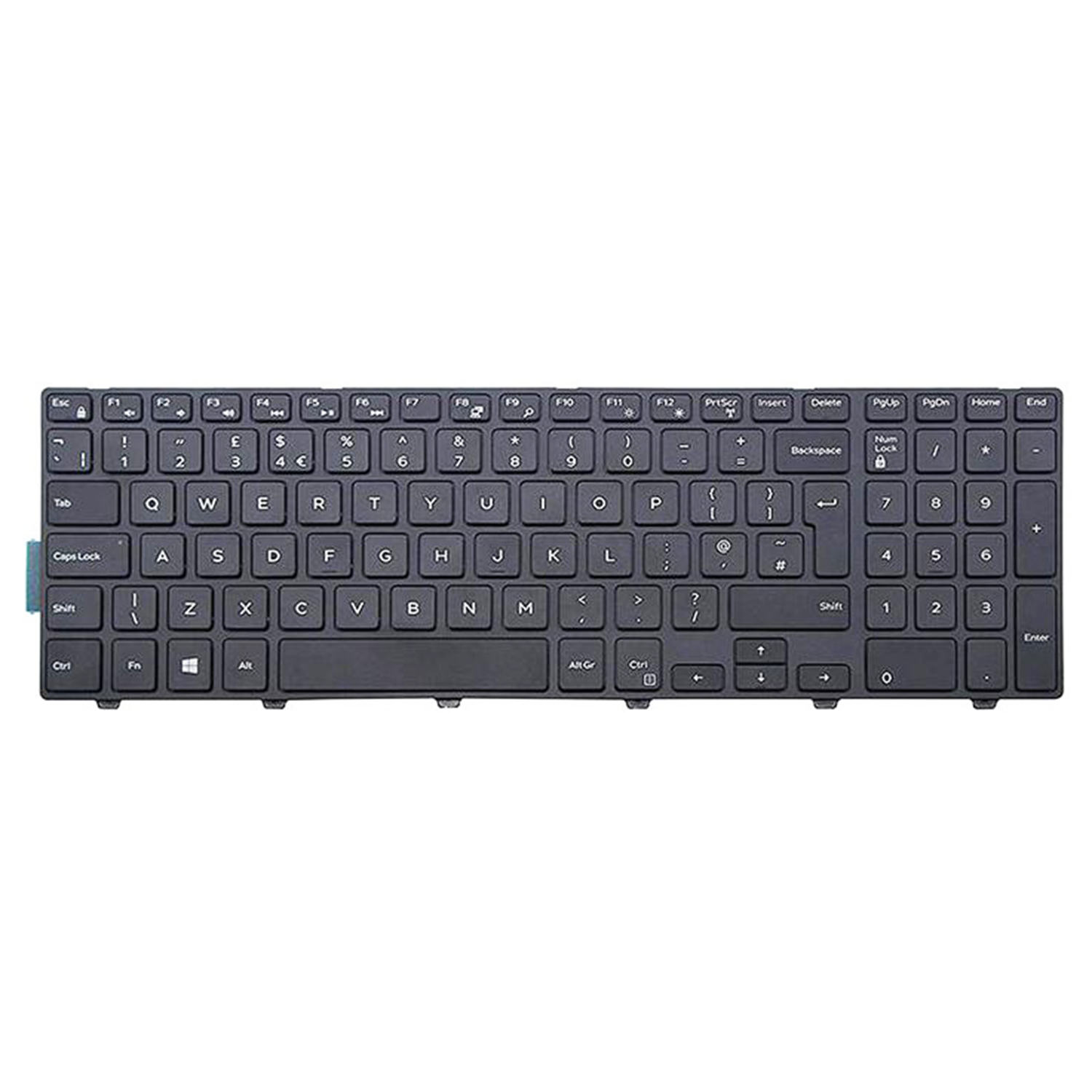 Black Standard UK QWERTY Keyboard without Frame for Dell Inspiron