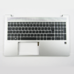 Silver Palmrest Backlit UK Keyboard